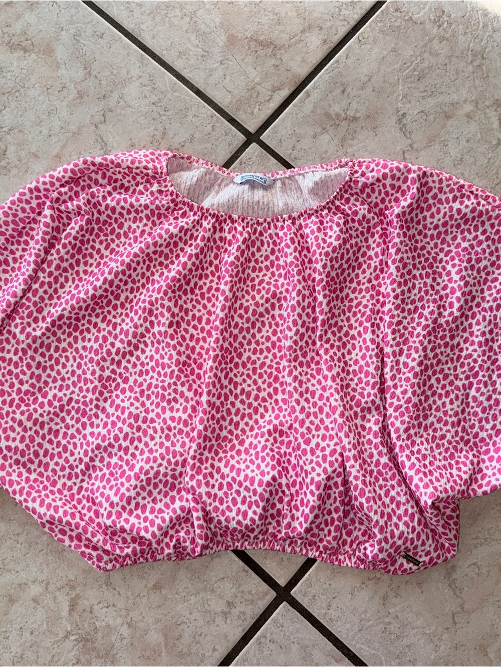 Mayoral Pink Dot Short Sleeve Top